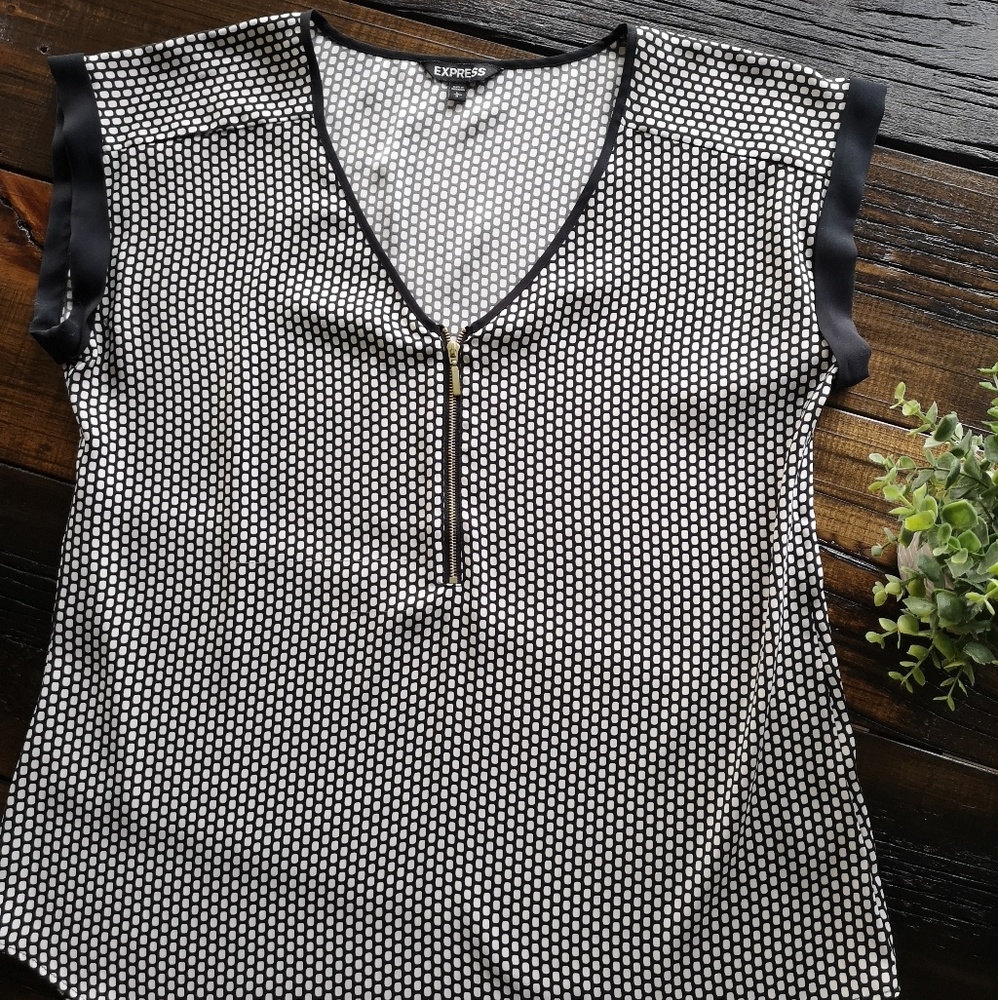 Express gold zip blouse